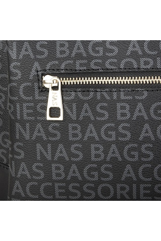 Nas Bag Kadin Omuz Çantası Siyah Yazılı 63022947