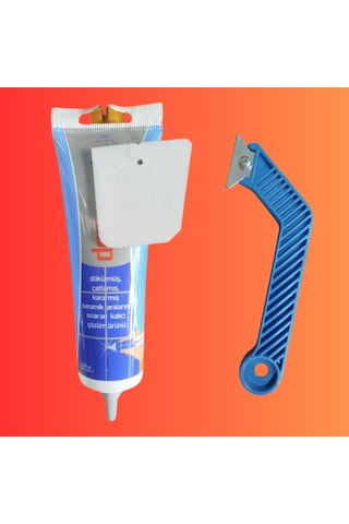 2'li Set Fayans Arası Gri Hazır Derz Dolgusu + Kazıyıcı