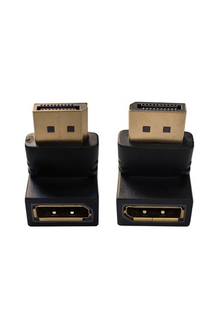 Display Port L Tipi 90 Derece Dişi Erkek Çevirici 2'li Set