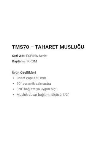 Gpd Krom Espinataharet Musluğu Tms70