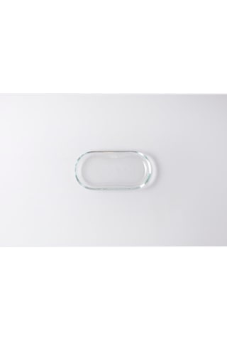 Şeffaf Cam Servis Sunum Tabağı Dikdörtgen 22 Cm