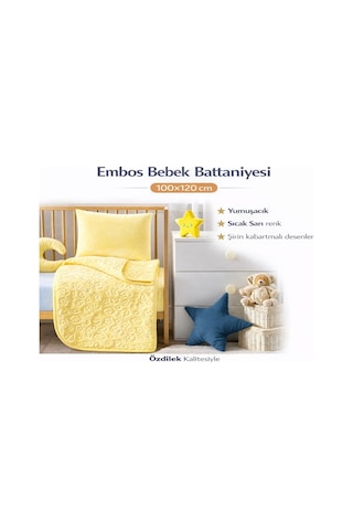Özdilek Embos Bebek Battaniyesi 100x120 -sarı Sarı