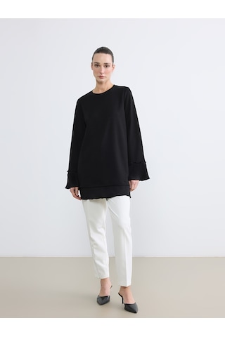 Lcwaıkıkı Classic Siyah Bisiklet Yaka Soft Touch Kadın Tunik
