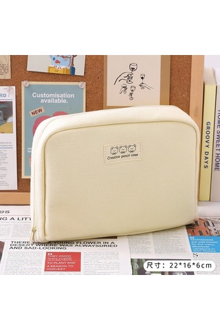 Geniş Kapasiteli Seyahat Kalem Kutusu, Okul Ve Ofis Organizer Çantası, Çok Bölmeli Kozmetik Saklama Çantası, Şık Ve Pratik Depolama Çözümü, Dayanıklı Öğrenci Malzeme Organizer Bej