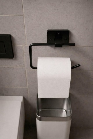 Kare Yapışkanlı Açık Tuvalet Kağıtlığı Wc Kağıtlık Tutucu Siyah Ks-001 Diğer