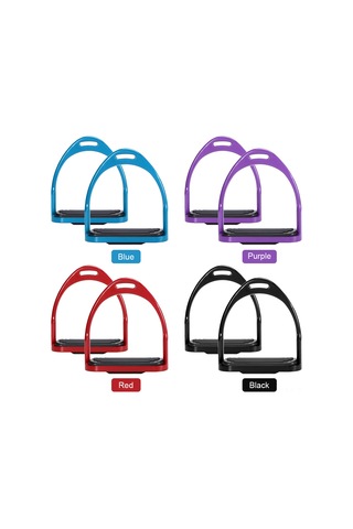 Qingmipy Alüminyum At Bindirme Stirrup, Hafif Ve Dayanıklı, 660lb Yüke Dayanır, Kaymaz Önleyici, Siyah St3111co