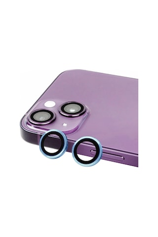 Noktaks - iPhone Uyumlu 15 - Kamera Lens Koruyucu Cl-07 - Mavi