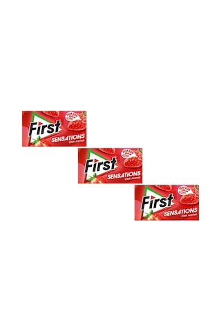 First Sensations Çilek Aromalı Şekersiz Tatlandırıcılı Sakız 3'lü