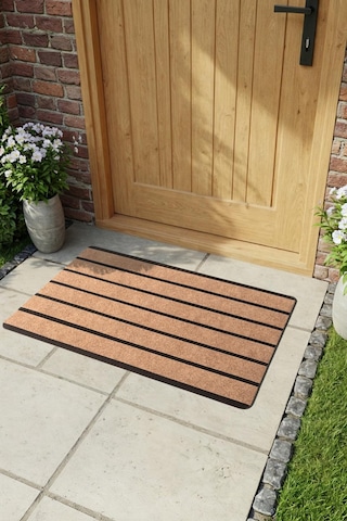 Ps018a Kaymaz Taban Bej Desenli Nem Alıcı Toz Alıcı Kapı Önü Paspası Uv Dayanıklı 45x70