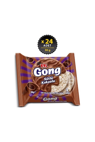 Gong Sütlü Çikolata Kaplamalı Pirinç Patlağı 30 G X 24 Adet