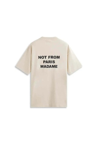 By Basak Collection 100% Pamuk Krem Renkli Erkek Slogan Tişört Le T-shirt