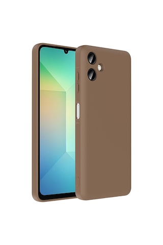 Samsung Uyumlu Galaxy A06 Kılıf Kamera Korumalı Kartlık Hazneli Zore Vitra Kapak Kahverengi
