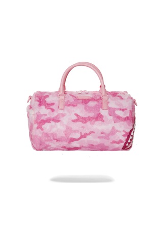 Nan Furrrocious In Pink Mini Duffle, Suya Dayanıklı %100 Suni Deri, Ayarlanabilir Askılı Çanta Pembe