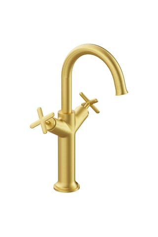 VitrA Origin Classic A4288625 Lavabo Bataryası Çift Kumandalı Çanak Fırçalı Altın
