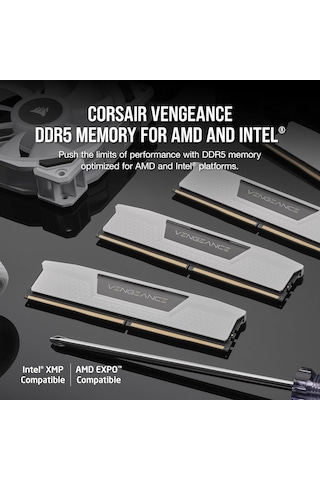Vengeance Ddr5 Ram 32gb 2x16gb 6400mhz Cl36-48-48-104 1.35v Amd Expo Intel Xmp 3.0 Masaüstü Bellek Beyaz Cmk32g
