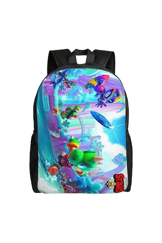 V102 Brawl Renkli Çizgi Film Savaşçıları Yıldızlar Sırt Çantası Öğrenciler İçin, Hafif Ve Şık Çanta, Ayarlanabilir Omuz Askılı Su Geçirmez Kitap Çantası Diğer