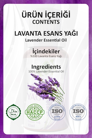 Lavanta Yağı Lavander Essential Oil 10 Ml.