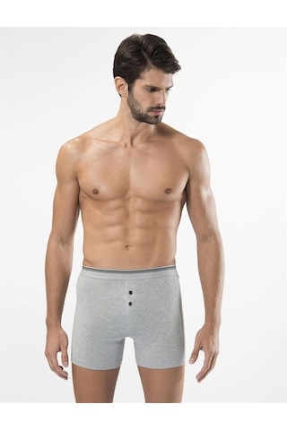 Türen 135 Likralı Düğmeli Boxer Ikili Paket-Grı - L