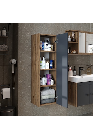 Ada Banyo Dolabı Mat Suntalam 110 Cm Banyo Boy Dolap Atlantik - Antrasit