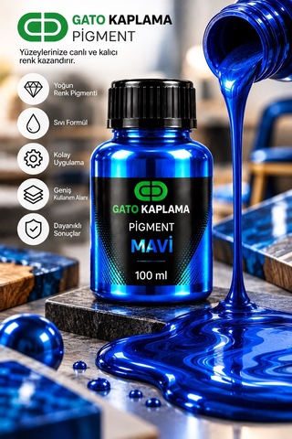 Gato Kaplama Solvent Bazlı Transparan Sıvı Pigment Boya 100 Ml Mavi Yüzey Kaplama Renklendirici