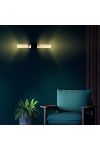 Bubblelight Medium Şık Tasarım Modern Ledli Aplik Siyah Pilli Siyah