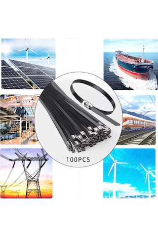 Homyl 100 Adet 304 Paslanmaz Çelik Kablo Bağları Sarma 4.6x100mm