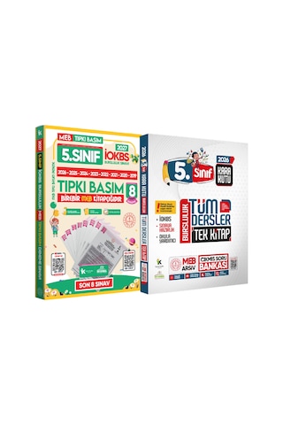 2027 5.Sınıf İOKBS PAKET 8li Tıpkı Basım/Tüm Dersler Tek Kitap Çözümlü Çıkmış Soru Bankası 2li Set