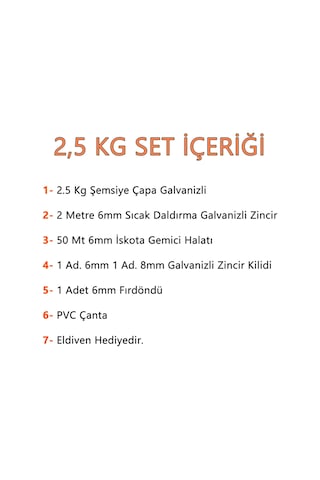 Goldsea Marine Tekne Ve Şişme Bot Için Hazır Çapa Seti Çantalı 2.5 Kg