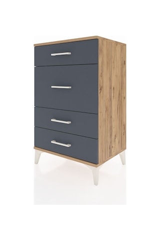 Hyperion Komodin 4 Çekmeceli 60x44x96 Çam-antrasit Çam