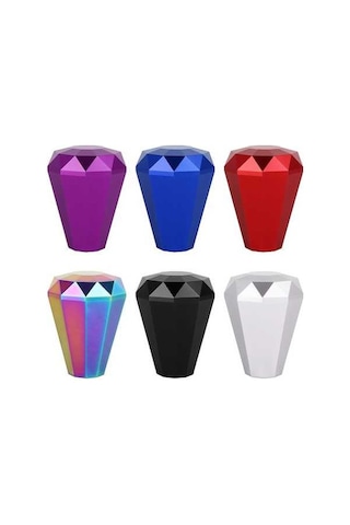 Wondernest Evrensel Araba Elmas Şekli Metal Vites Topuzu Kırmızı Renk Otomatik Manuel Kırmızı