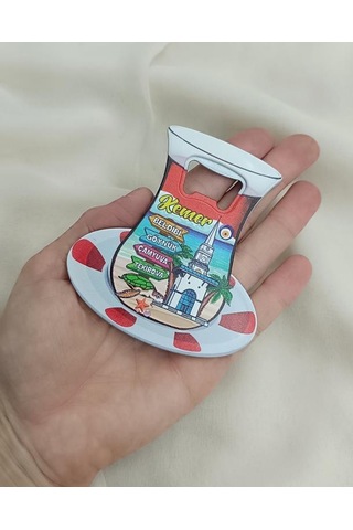 Magnet Açacak Gazoz Şişe Açacağı Mıknatıslı Buzdolabı Süsü Çay Bardak Tabak Kule Çok Renkli