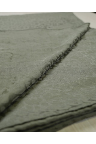 Laurel Scarf Leopar Desen Pamuk Ayrobin Jakar Şal Mint Yeşil