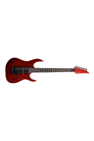 Guson Modern Superstrat Hsh Fr Tremolo Elektro Gitar Flame Top - Crimson