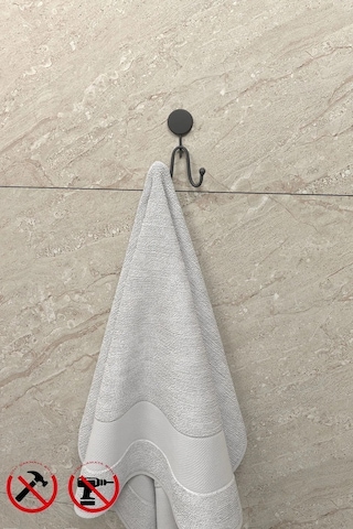 Mat Siyah Ikili Havlu Askısı Banyo Ve Mutfak Askısı Yapışkanlı Veya Vidalı Montaj Siyah