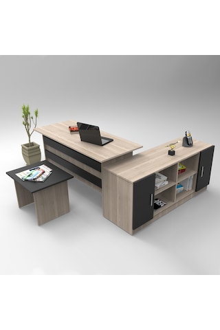 Robinhome Robin Home Verona Abf Ofis Büro Seti Çalışma Masası Takımı Meşe-S