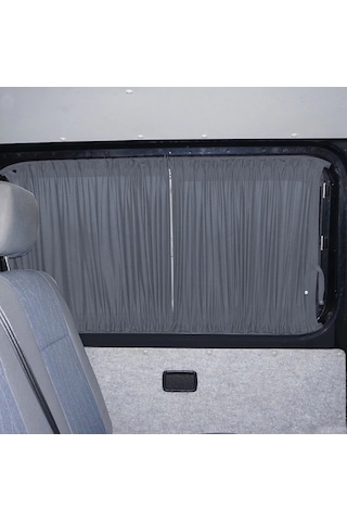 Pandami Volkswagen T4 - Transporter / Caravelle Uzun Şase 1990-2003 Uyumlu Gri Raylı Oto Perde Takımı