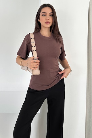 Noa & Noa Bağlama Detaylı Kısa Kollu Tişört Unique Kahverengi
