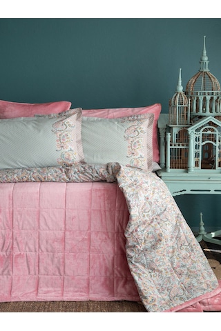 Bedline Wellsoft Kapitone Yatak Örtüsü Seti Çift Kişilik Lauren Blush Diğer