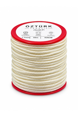 1.7 Mm Jaluzi, Stor Ve Katlamalı Perde İpi 50 Metre Polyester Krem