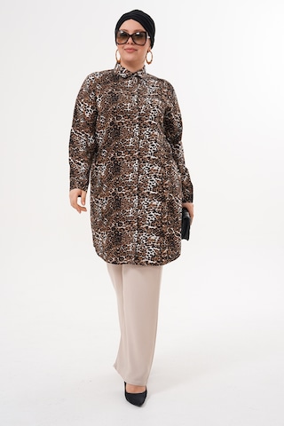 Polologin Butik Savannah Leopar Desenli Tunik Leopar Desenli