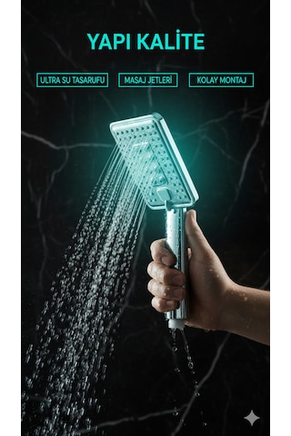 Vıp 2 Fonksiyonlu Kaliteli Banyo Duş Başlığı Uzun Ömürlü Dayanıklı El Duş Telefonu Yeni Model Krom