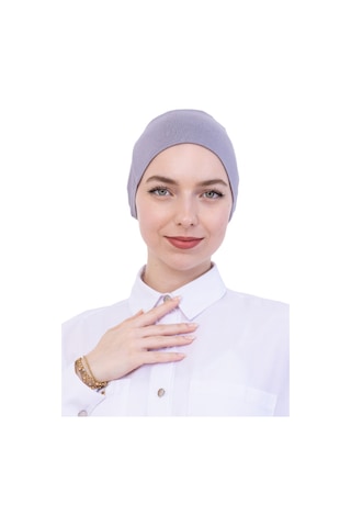 Modish Group Pratik Bone Pamuklu Tesettür İç Bone, Başörtüsü İçin Hazır Viskon Şapka, Namaz Günlük Kullanım İçin Gri
