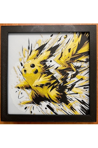 Pikachu 3d Baskı Tablo Çerceve