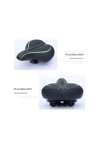 Suntek Darbeye Dayanıklı Bisiklet Koltuğu Ekstra Geniş Sele Pedi Yeşil