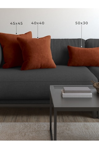 Br Demor Home Soft Series Kiremit Rengi Kırlent, Yastık Kılıfı Kiremit Rengi