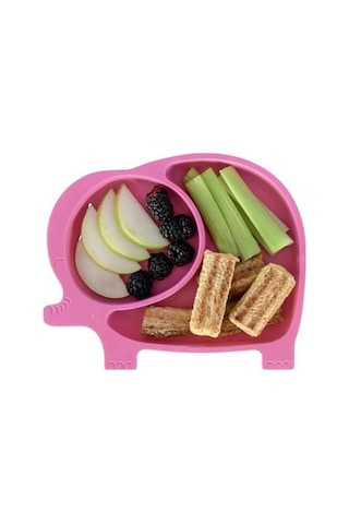 Buradabuldun Bebek Ve Çocuk İçin Sevimli Fil Model Desenli Yemek Bebek Mama Kabı Bölmeli Tabak Çok Renkli