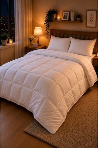 HİG HOME LuxeSleep Çift Kişilik Microfiber Yorgan – Sıcacık Ultra Yumuşak Kuş Tüyü Hissi