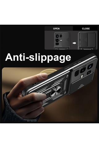 Tecno İnfinix Note 50 Pro Kılıf Kamera Sürgülü Yüzüklü Slide Tank Kapak