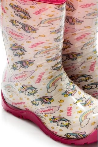 Twigy Nn0607 Yağmur Beyaz Çocuk Çizme Beyaz