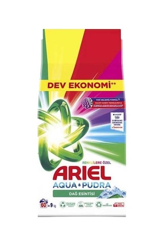 Ariel Dağ Esintisi Renklilere Özel Aquapudra Toz Çamaşır Deterjanı 9 KG